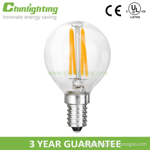 Warm white frosted glass globe filament led lamp 360 degree 3 year warranty
